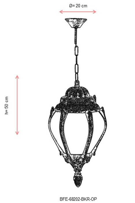 Opviq Lámpara de Araña para Exteriores BFE-68202-BKR-OP Marrón Opviq Lámpara de Araña para Exteriores BFE-68202-BKR-OP Marrón
